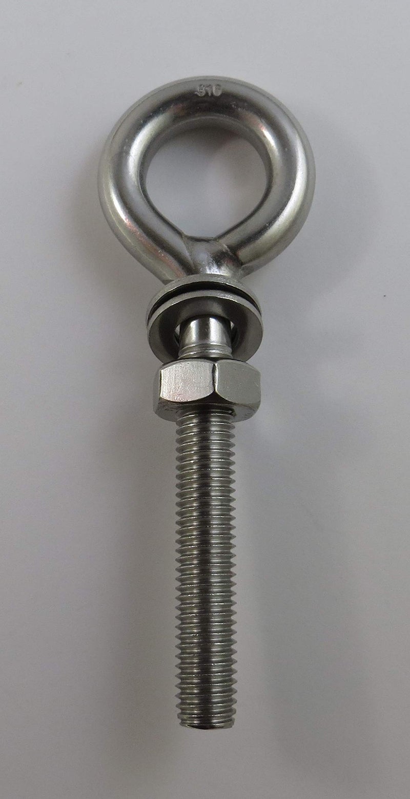 US STAINLESS 2 Pieces Stainless Steel 316 M10 Eye Bolt 10mm x 60mm (3/8" x 2 3/8") Marine Grade Pitch of 1.5 - Image 4